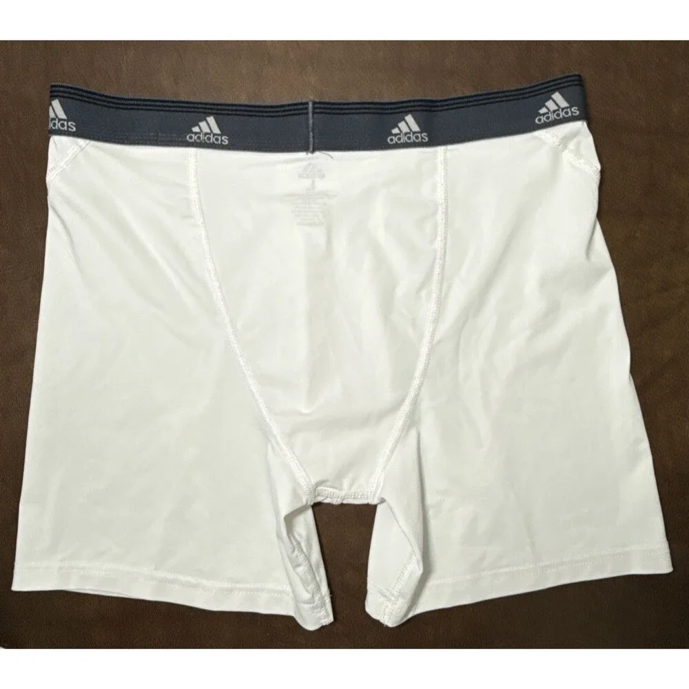 Lot of 2 Adidas Climalite Stretch Boxer Briefs White Men's Size L 36-38 NEW